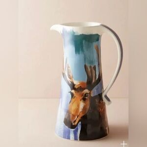 Anthropologie Lauren Walcott Winter Fauna Moose Pitcher